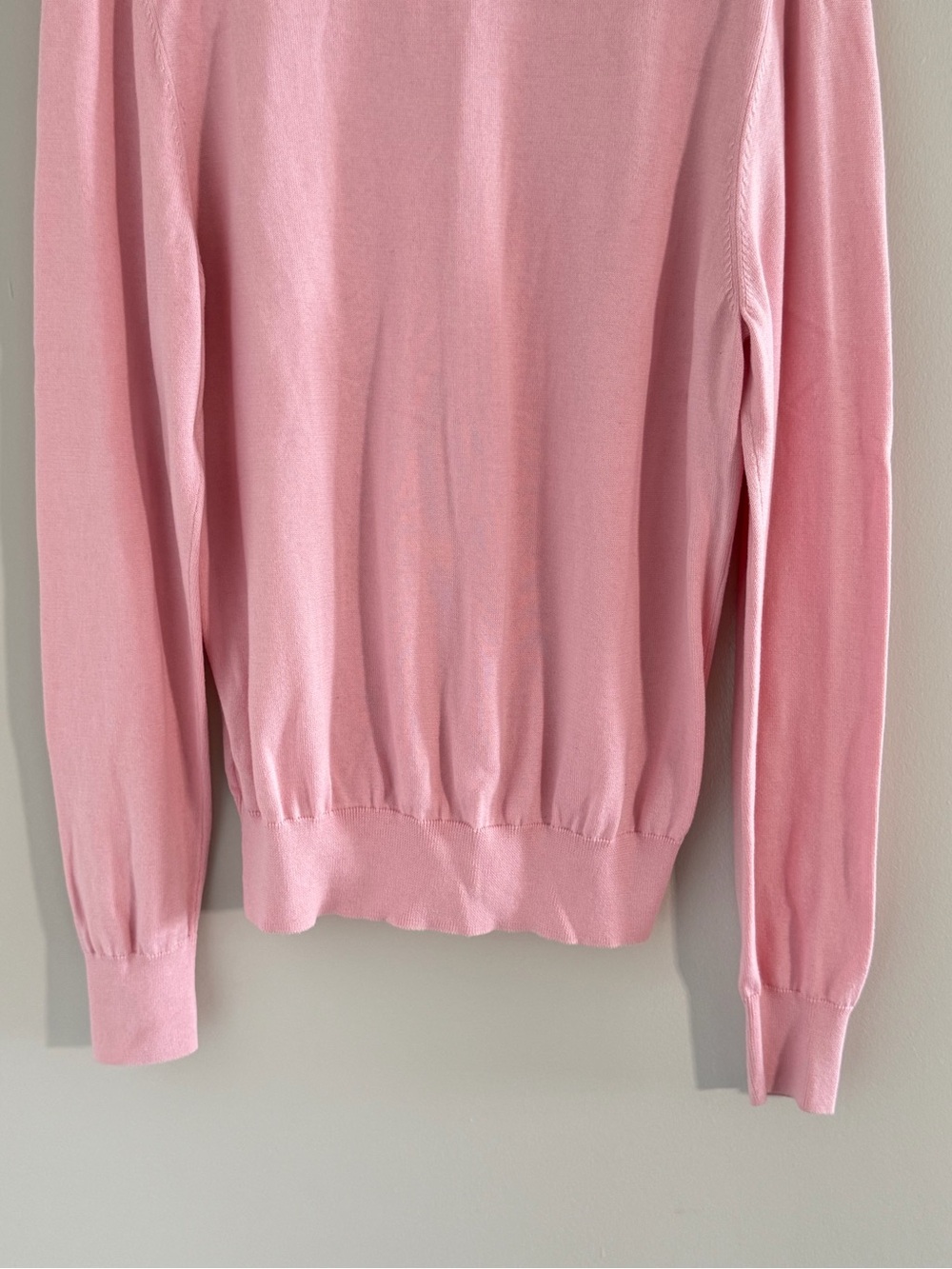 Brooks Brothers Mens L Supima Cotton Sweater Pink V Neck Pullover Preppy - Picture 9 of 10